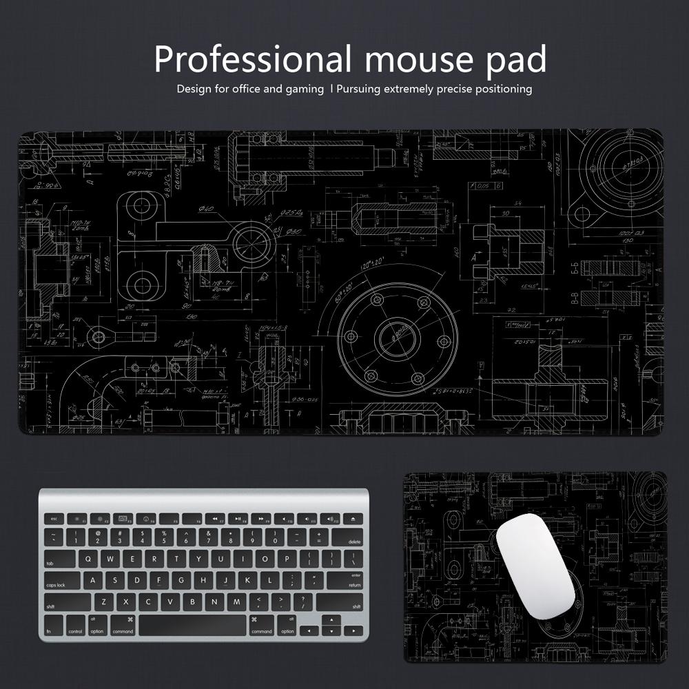 Gaming Accessories Drawing - マウスパッド ゲームアクセサリー メカニカルドローイング 大型 HD マウスパッド