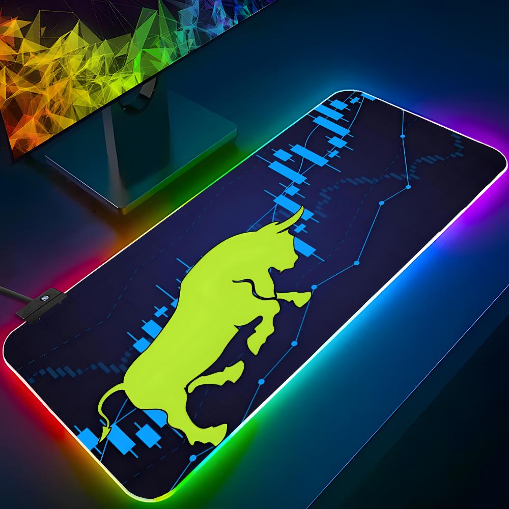 Gaming Accessories Market - マーケットブルマウスパッド RGB バックライト付きマウスパッド ラップトップマウスパッド ラップトップゲーマー コンピューターデスク