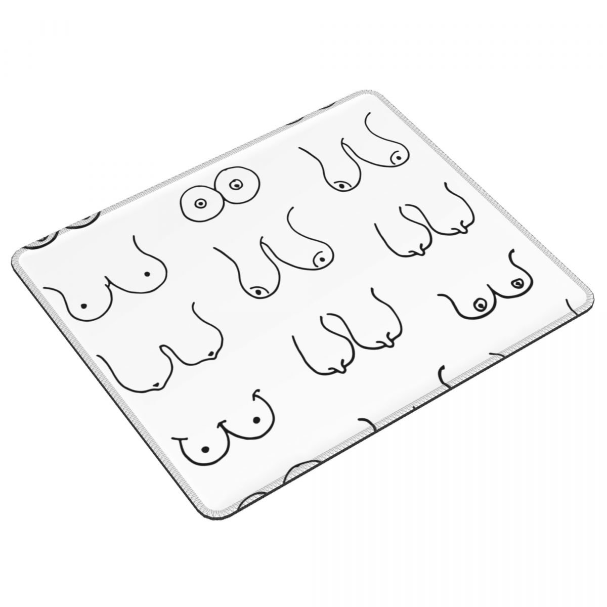 Gaming Accessories Drawing - 黒と白のおっぱい描画マウスパッドコンピュータキーボードマウスマットゲーム PC デスクマットオフィスアクセサリーテーブルマット