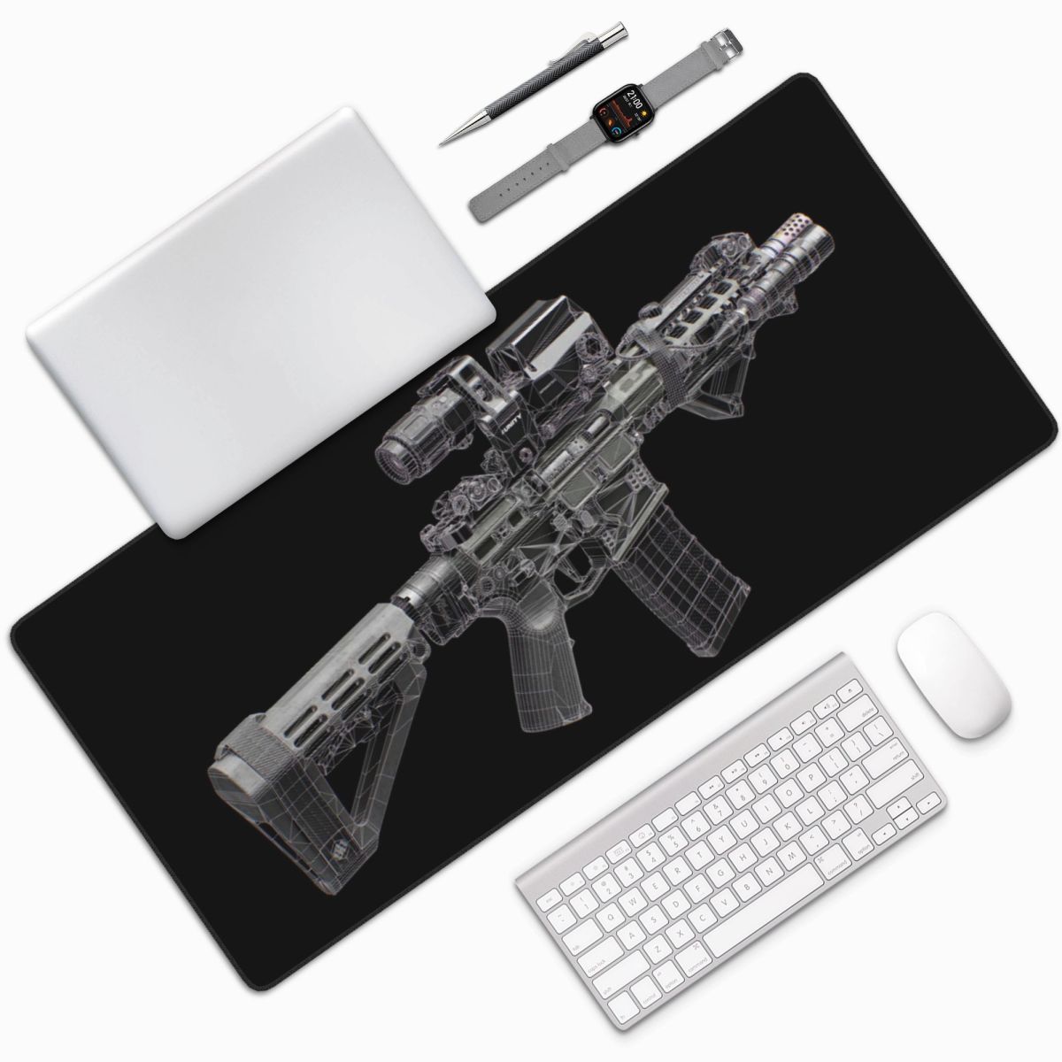 大型マウスパッドガン機械美学図面ゲーマーラップトップマットキ - Gaming Accessories Drawing のレビューと価格