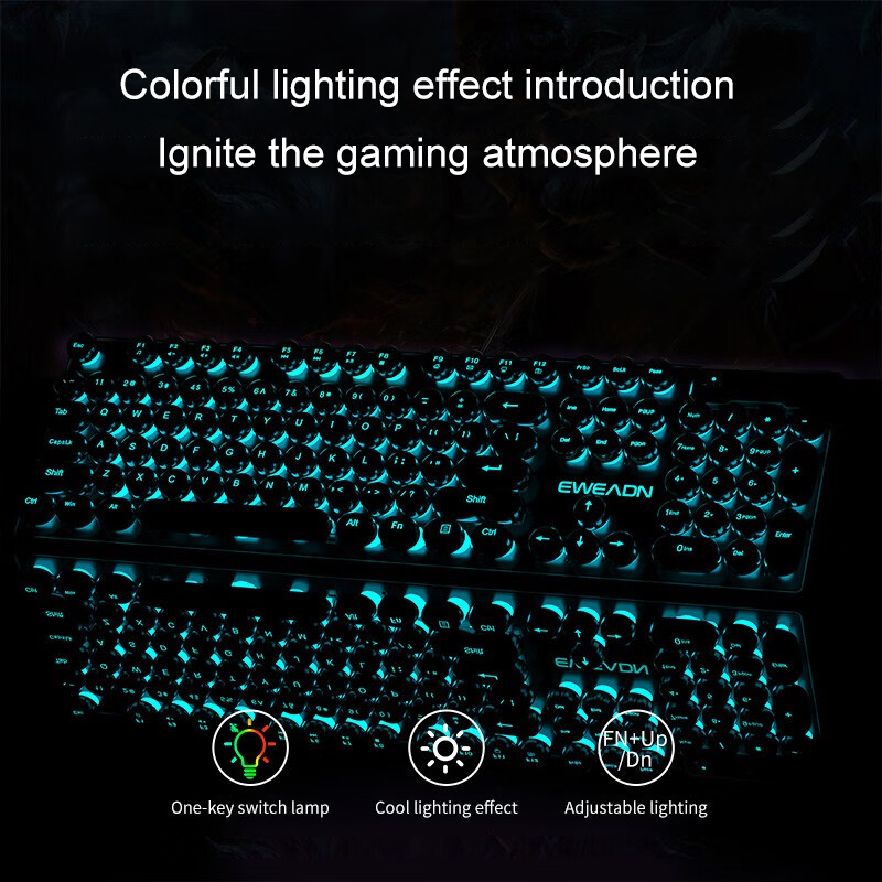 EWEADN タイプライターゲーミングキーボード、104キー - Gaming Accessories Keyboards のレビューと価格