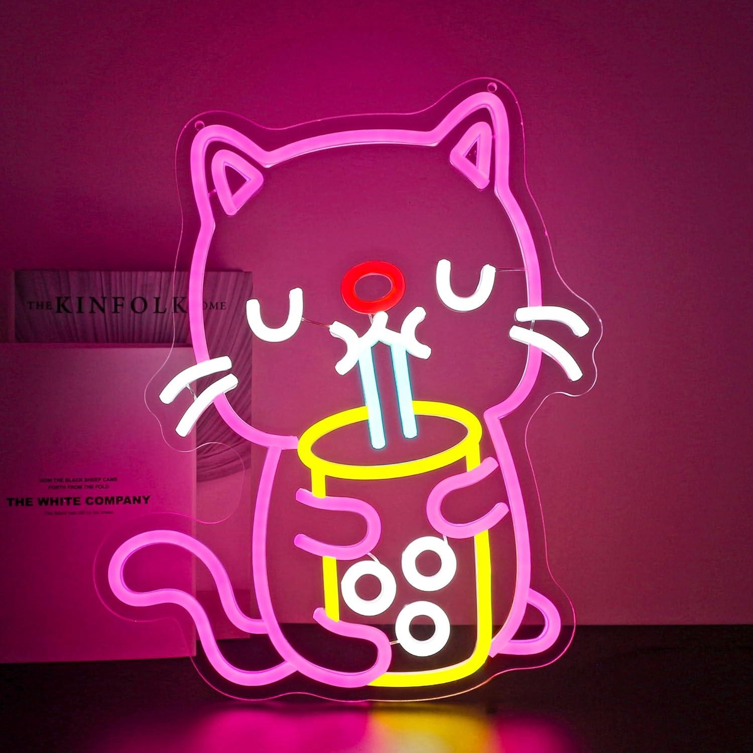 猫ボバティーネオンサイン USB調光LEDライト 寝室 クラ - Gaming Accessories Shop のレビューと価格